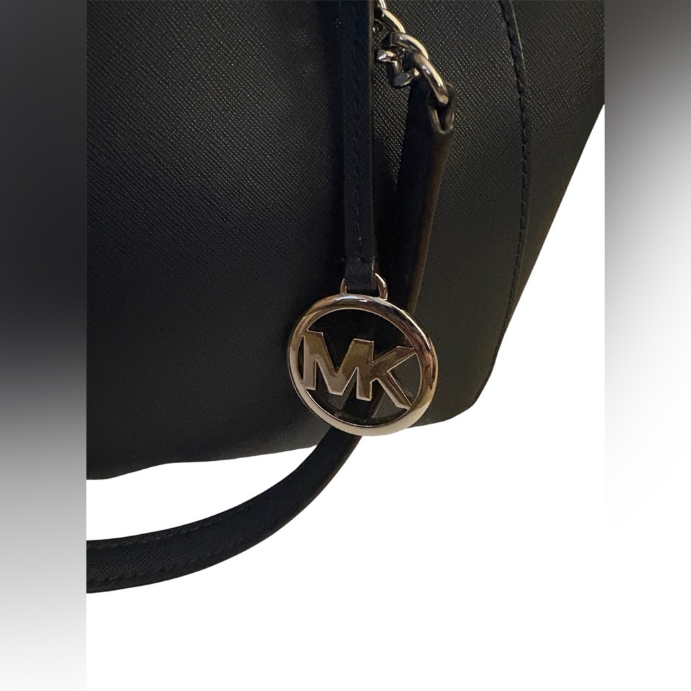 Michael Kors Jet Set Travel Large Saffiano Leather Chain Shoulder Tote Dark Navy - Picture 4 of 11